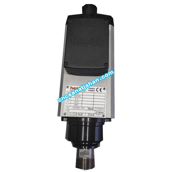 اسپیندل موتور هوا خنک 4.5 کیلو وات 18000 دور سری HM90-10 برند هرتز (Hertz)