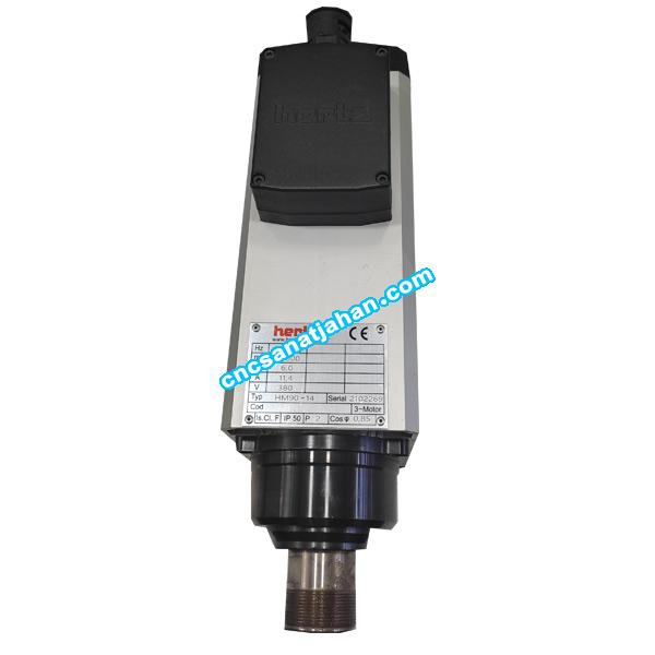 اسپیندل موتور هوا خنک 6 کیلو وات 18000 دور سری HM90-14 برند هرتز (Hertz)