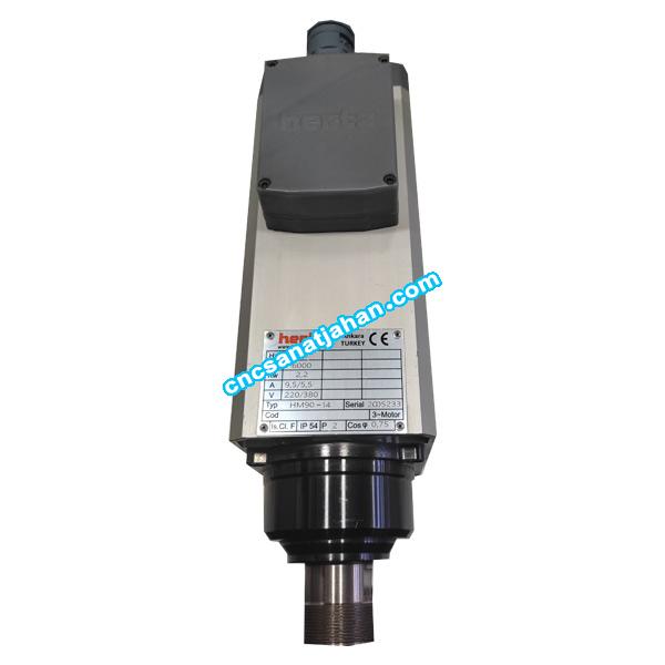 اسپیندل موتور هوا خنک 2.2 کیلو وات 6000 دور سری HM90-14 برند هرتز (Hertz)